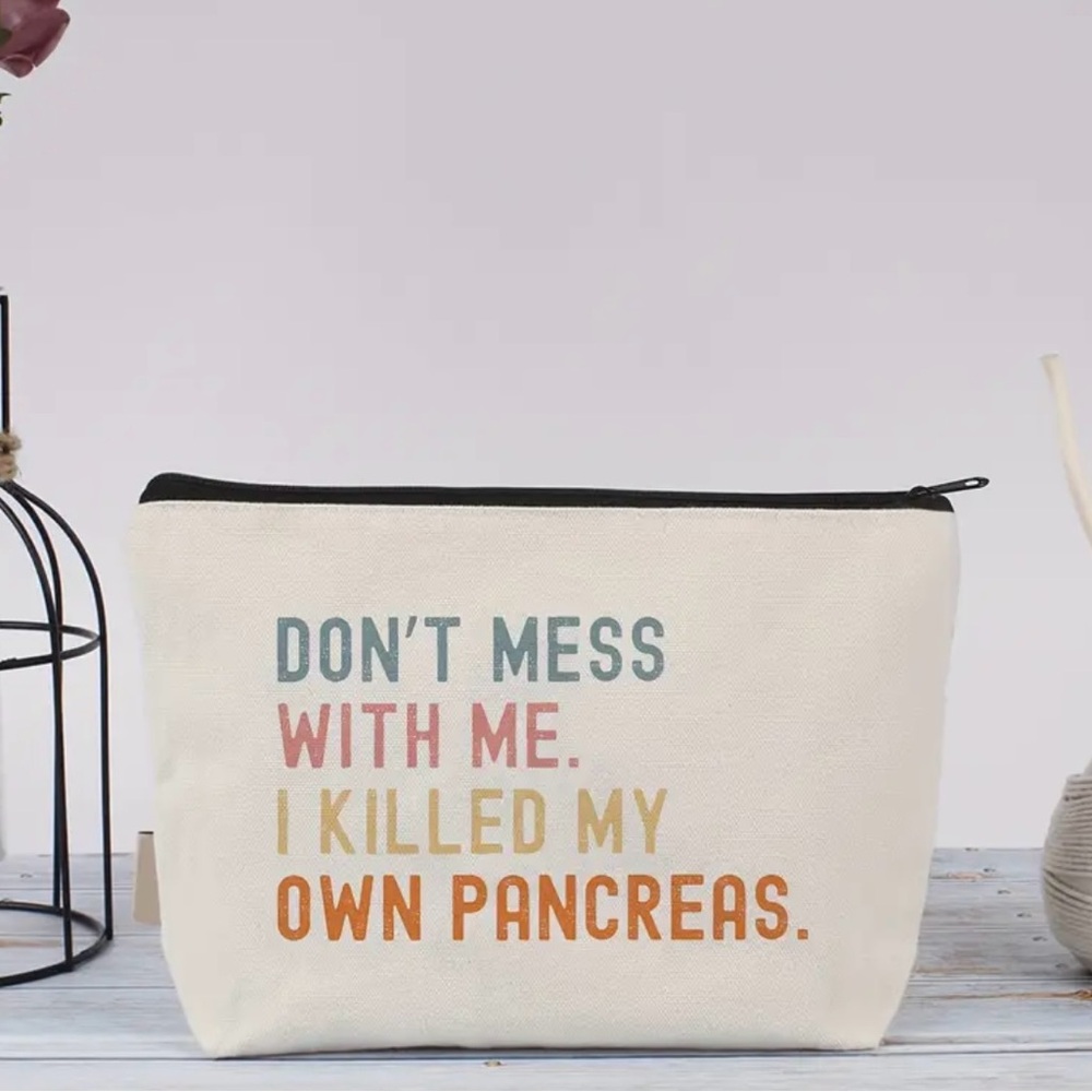 Canvas Pouch with Bold Text